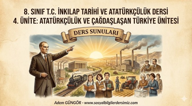 8. SINIF T.C İNKILAP TARİHİ VE ATATÜRKÇÜLÜK DERSİ 4. ÜNİTE ATATÜRKÇÜLÜK VE ÇAĞDAŞLAŞAN TÜRKİYE  DERS SUNULARI