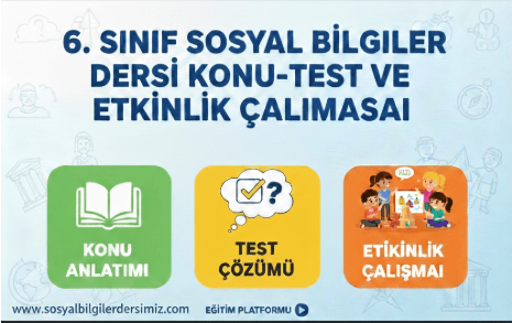 6. SINIF SOSYAL BİLGİLER-6.3.4. XI- XIII. YÜZYILLAR ARASINDA MEYDANA GELEN ASKERÎ MÜCADELELERİN ANADOLU’NUN TÜRKLEŞMESİ VE İSLAMLAŞMASINA KATKILARI-KONU-TEST-ETKİNLİK BİRARADA